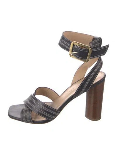 Pre-owned Veronica Beard Leather Sandals In Blue