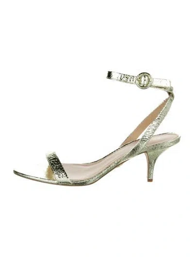 Pre-owned Veronica Beard Leather Sandals In Gold
