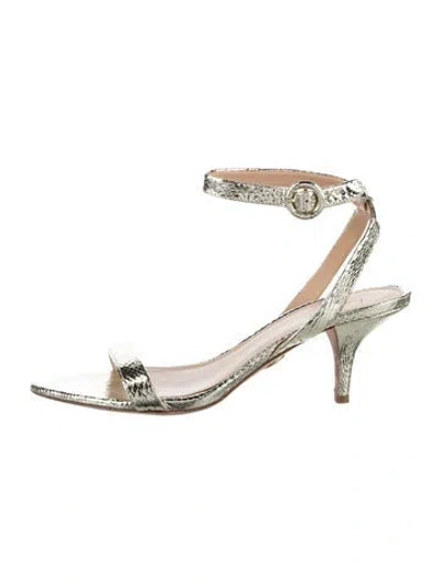 Pre-owned Veronica Beard Leather Sandals In Gold