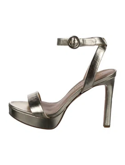 Pre-owned Veronica Beard Leather Sandals In Gold