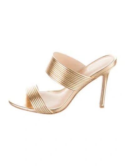 Pre-owned Veronica Beard Leather Sandals In Gold