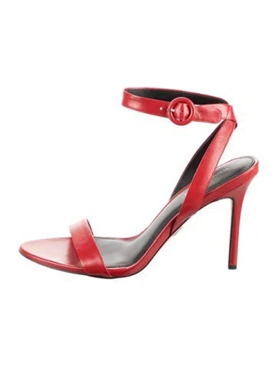 Pre-owned Veronica Beard Leather Sandals In Red