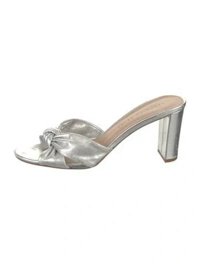 Pre-owned Veronica Beard Leather Sandals In Silver