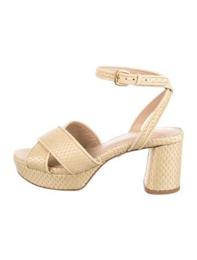 Pre-owned Veronica Beard Leather Sandals In Yellow