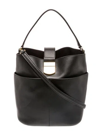 Pre-owned Veronica Beard Leather Shoulder Bag In Black