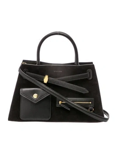 Pre-owned Veronica Beard Leather Shoulder Bag In Black