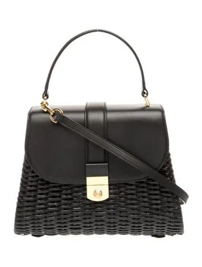 Pre-owned Veronica Beard Leather Shoulder Bag In Black