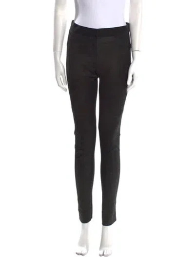 Pre-owned Veronica Beard Leather Skinny Leg Pants In Black