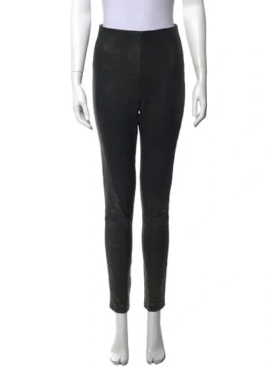 Pre-owned Veronica Beard Leather Skinny Leg Pants In Black
