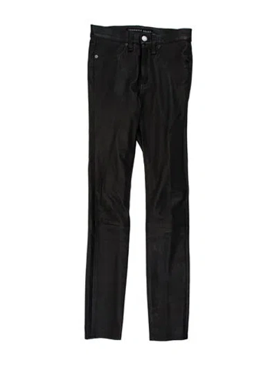 Pre-owned Veronica Beard Leather Skinny Leg Pants In Gray