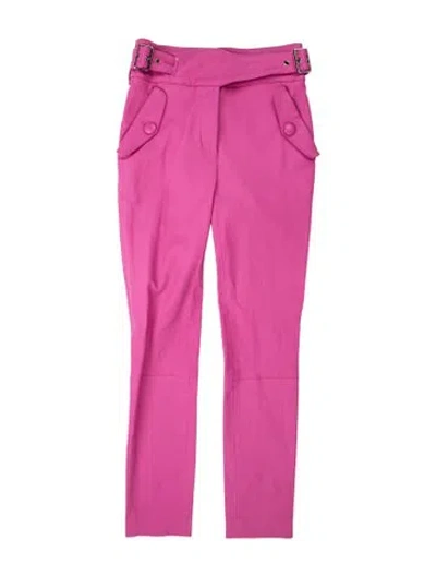 Pre-owned Veronica Beard Leather Skinny Leg Pants In Pink