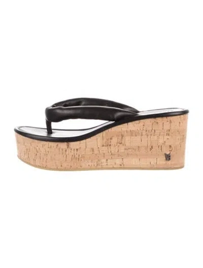 Pre-owned Veronica Beard Leather Slides In Black