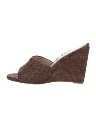 Pre-owned Veronica Beard Leather Slides In Brown