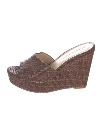 Pre-owned Veronica Beard Leather Slides In Brown