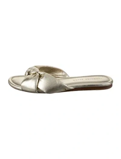 Pre-owned Veronica Beard Leather Slides In Gold