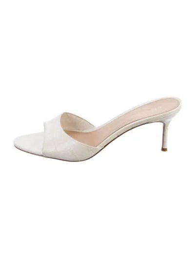 Pre-owned Veronica Beard Leather Slides In Neutral