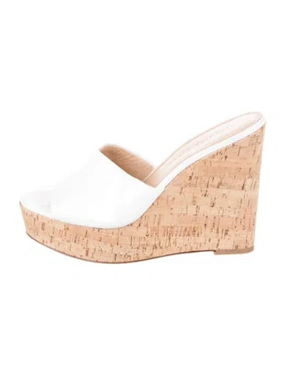 Pre-owned Veronica Beard Leather Slides In White