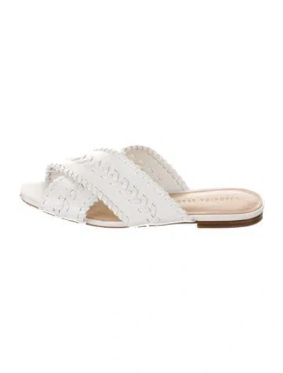 Pre-owned Veronica Beard Leather Slides In White