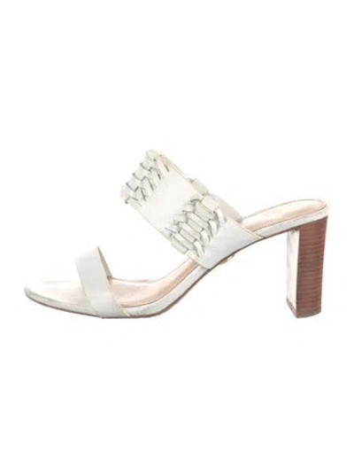 Pre-owned Veronica Beard Leather Slides In White