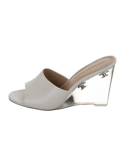 Pre-owned Veronica Beard Leather Slides In White