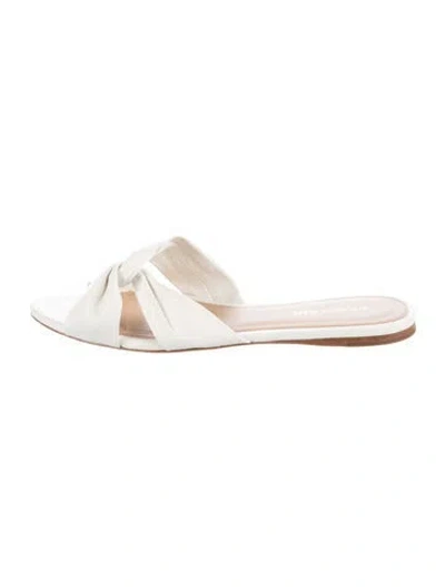 Pre-owned Veronica Beard Leather Slides In White