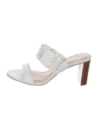 Pre-owned Veronica Beard Leather Slides In White