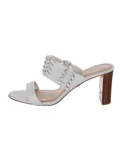 Pre-owned Veronica Beard Leather Slides In White