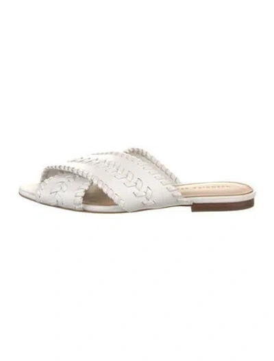 Pre-owned Veronica Beard Leather Slides In White