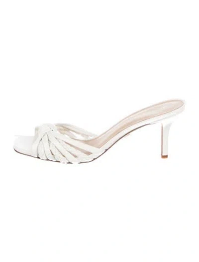 Pre-owned Veronica Beard Leather Slides In White