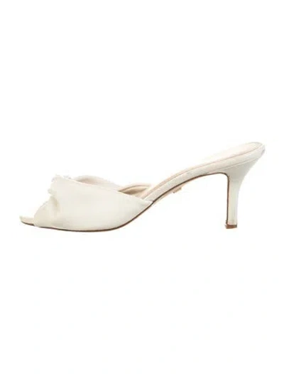 Pre-owned Veronica Beard Leather Slides In White
