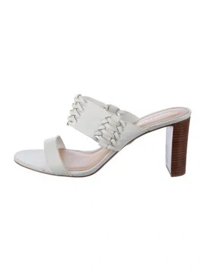 Pre-owned Veronica Beard Leather Slides In White