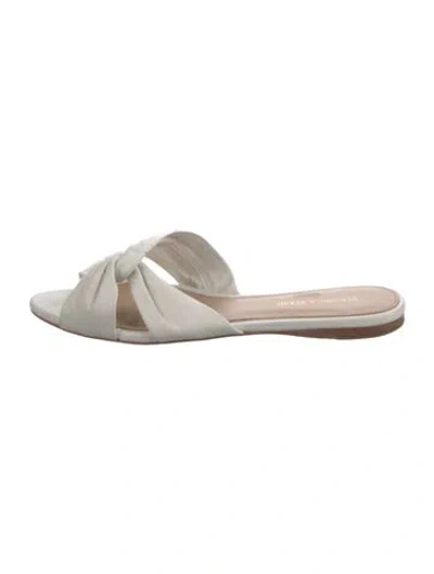 Pre-owned Veronica Beard Leather Slides In White