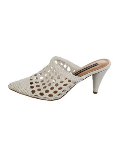 Pre-owned Veronica Beard Leather Slides In White