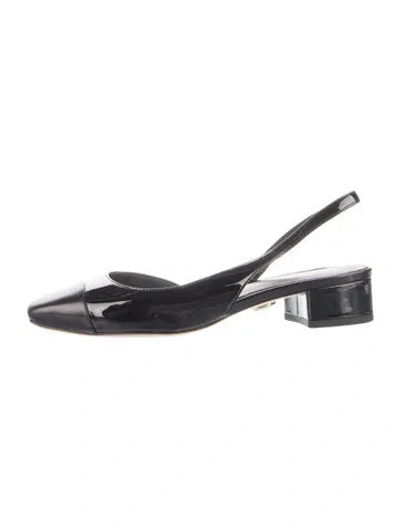 Pre-owned Veronica Beard Leather Slingback Flats In Blue