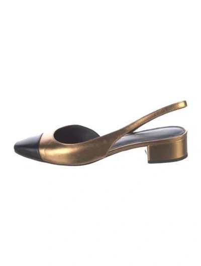 Pre-owned Veronica Beard Leather Slingback Flats In Multi