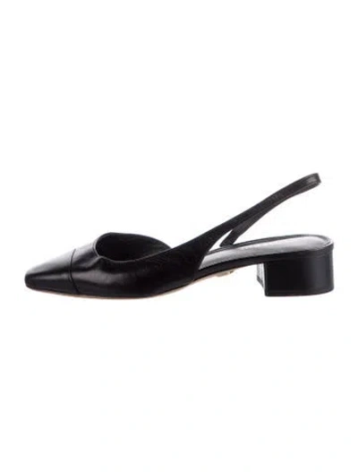 Pre-owned Veronica Beard Leather Slingback Pumps In Black