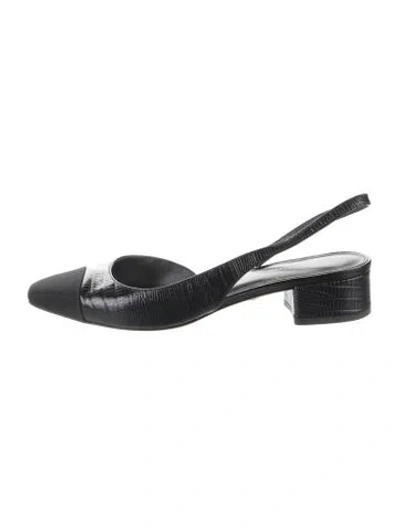 Pre-owned Veronica Beard Leather Slingback Pumps In Black