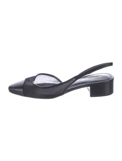 Pre-owned Veronica Beard Leather Slingback Pumps In Black