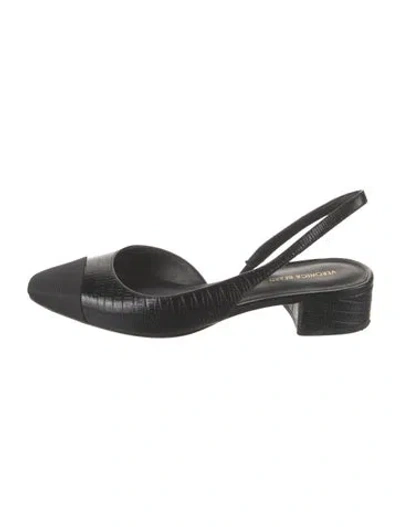 Pre-owned Veronica Beard Leather Slingback Pumps In Black