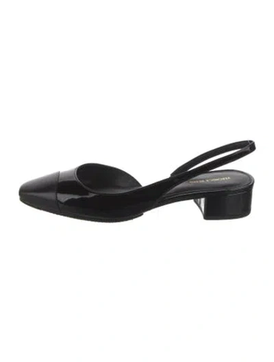 Pre-owned Veronica Beard Leather Slingback Pumps In Black
