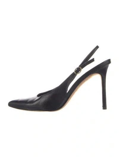 Pre-owned Veronica Beard Leather Slingback Pumps In Black