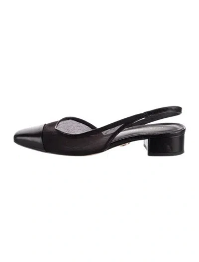 Pre-owned Veronica Beard Leather Slingback Pumps In Black