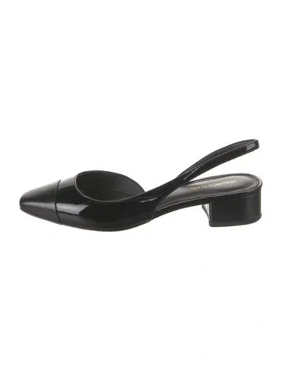 Pre-owned Veronica Beard Leather Slingback Pumps In Black