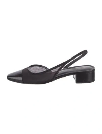 Pre-owned Veronica Beard Leather Slingback Pumps In Black