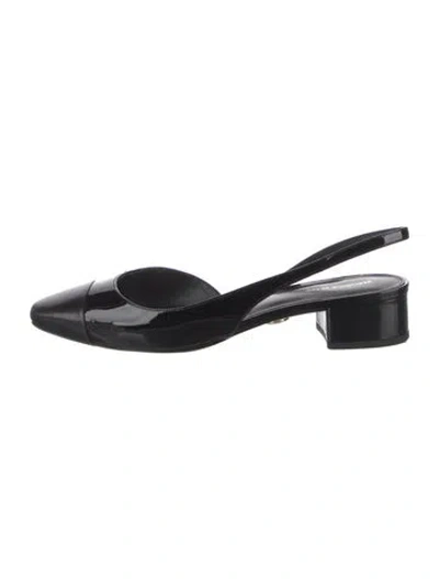 Pre-owned Veronica Beard Leather Slingback Pumps In Black