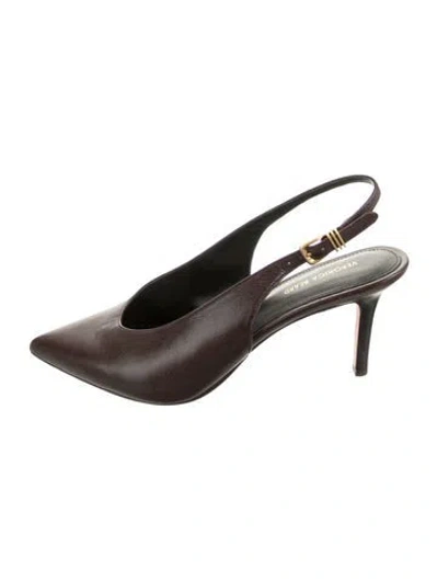 Pre-owned Veronica Beard Leather Slingback Pumps In Black
