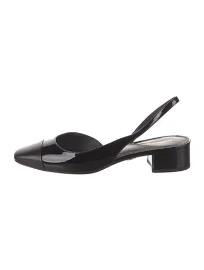 Pre-owned Veronica Beard Leather Slingback Pumps In Black