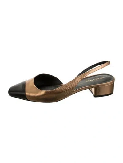 Pre-owned Veronica Beard Leather Slingback Pumps In Black/metallic
