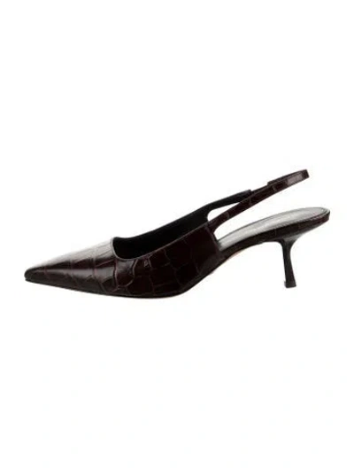 Pre-owned Veronica Beard Leather Slingback Pumps In Brown
