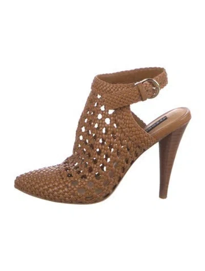 Pre-owned Veronica Beard Leather Slingback Pumps In Brown